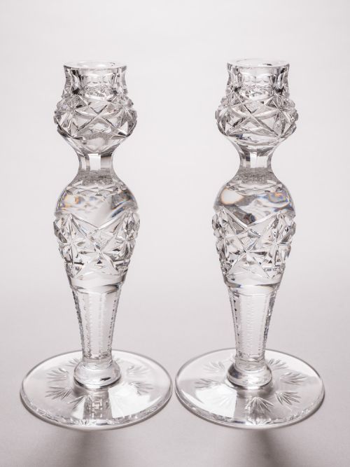 fig 1. Pair of Cut Crystal Candlesticks, Circa 1920