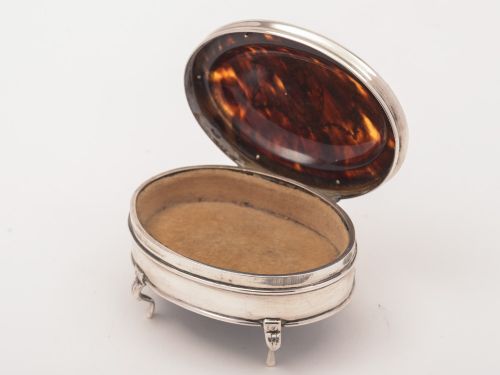fig 1. Edwardian Silver and Tortoise Shell Ring Box, London 1910
