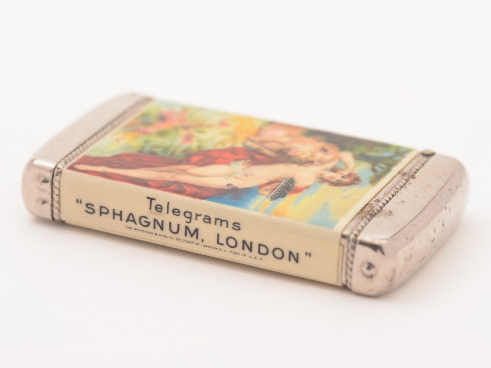 Advertising Plastic and Metal Vesta, Circa 1920 View II