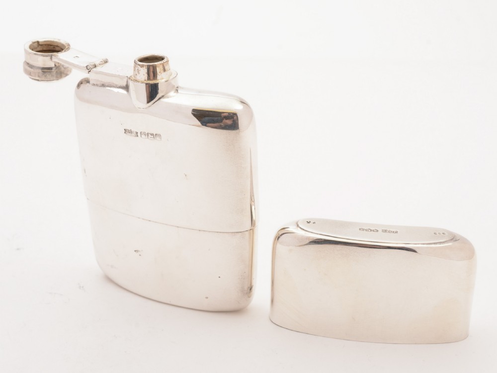 Silver Hip Flask, Sheffield 1918 View II
