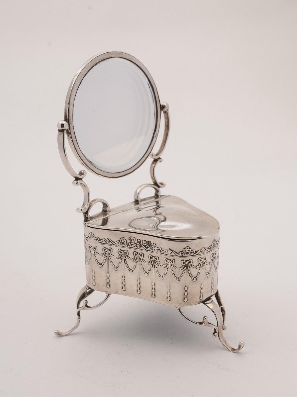 Edwardian Silver Jewellery Box, Birmingham 1908