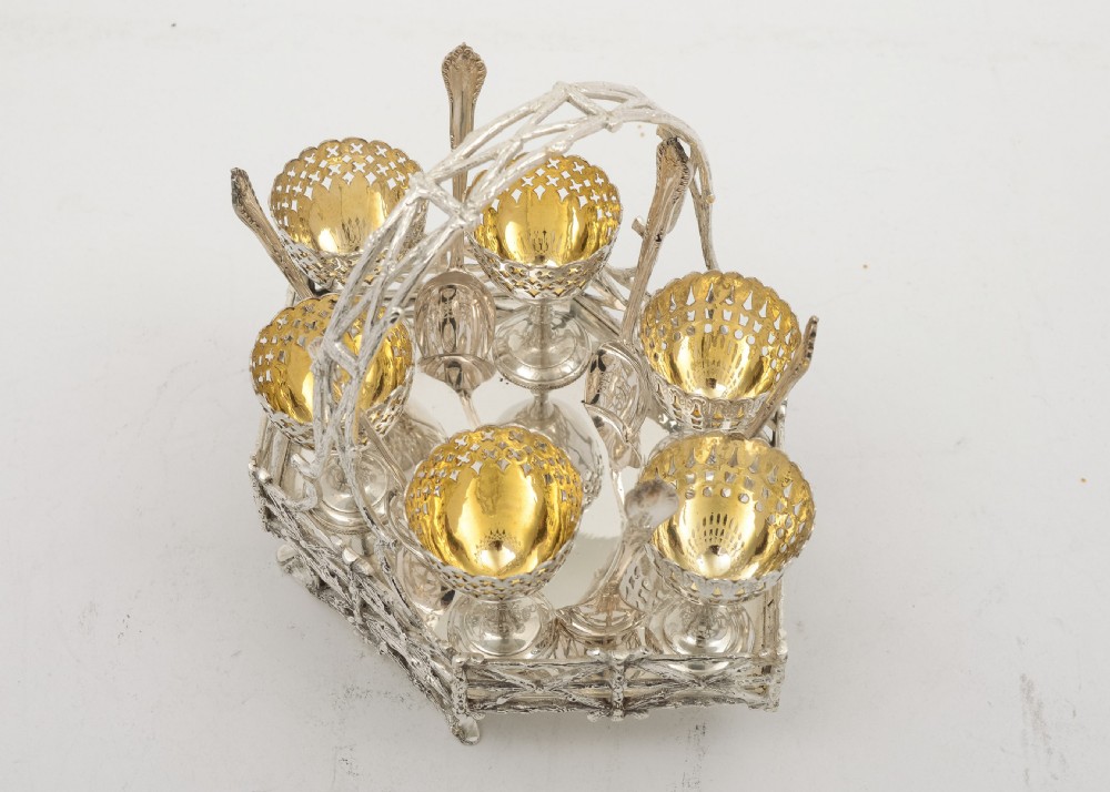 Rare Victorian Silver Plated Egg Cruet Set - circa 1880 View III