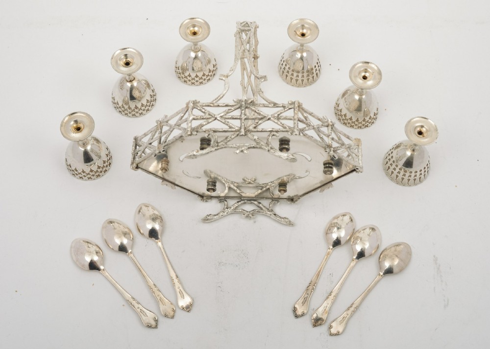 Rare Victorian Silver Plated Egg Cruet Set - circa 1880 View V