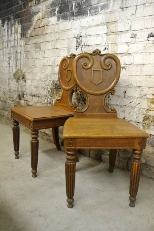 Oak Victorian Hall Chairs
