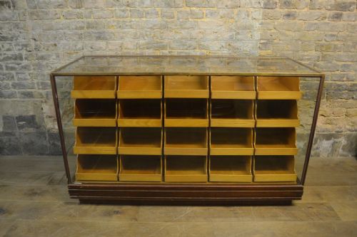 Four Bronze and Oak Counters