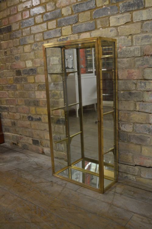 1920s Original Brass Display Cabinet