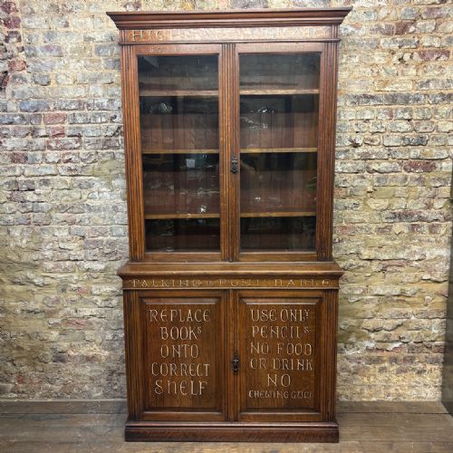 Early 20th Century Oak School Library Bookcase