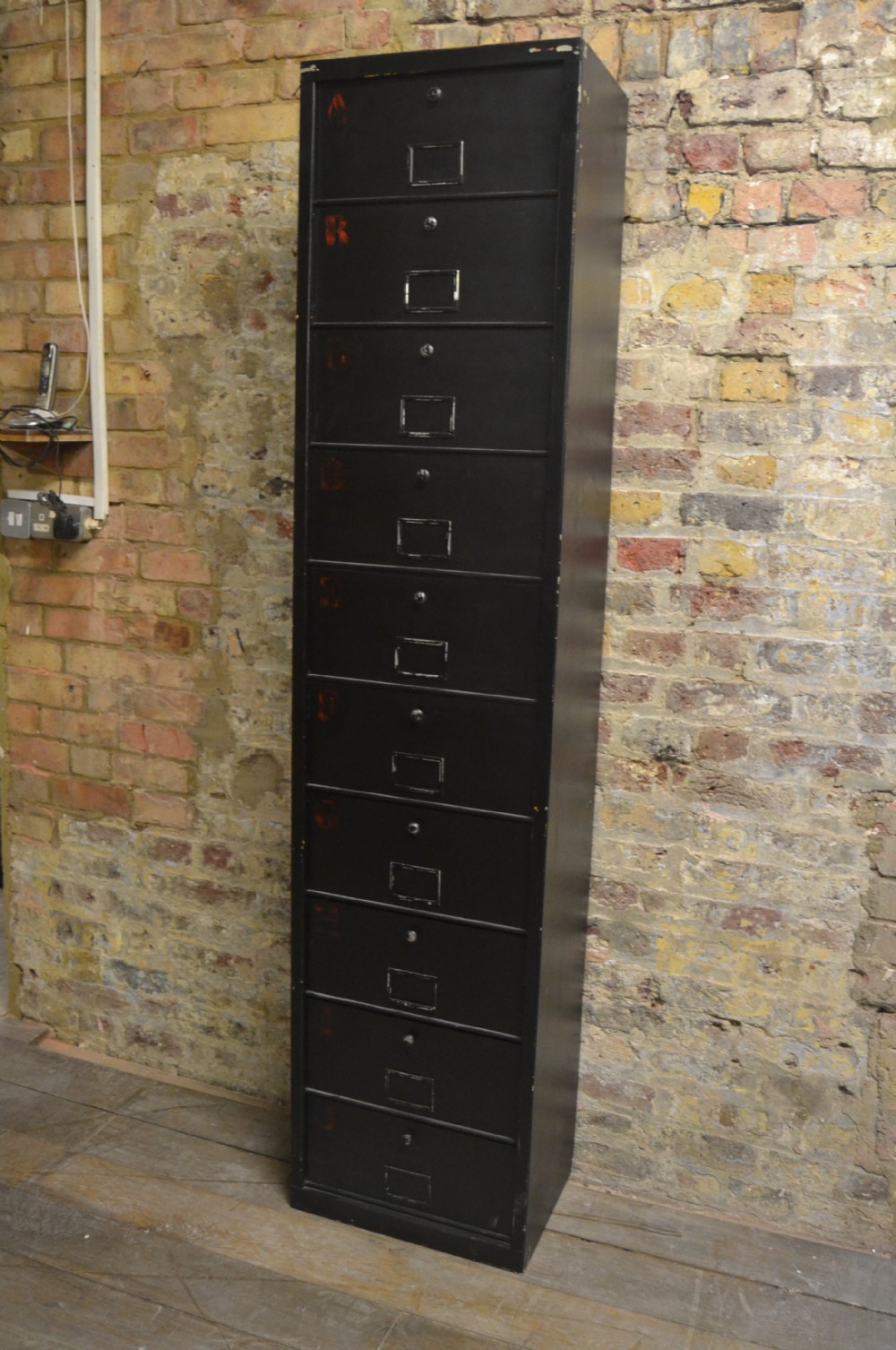 French Black Filing Cabinet