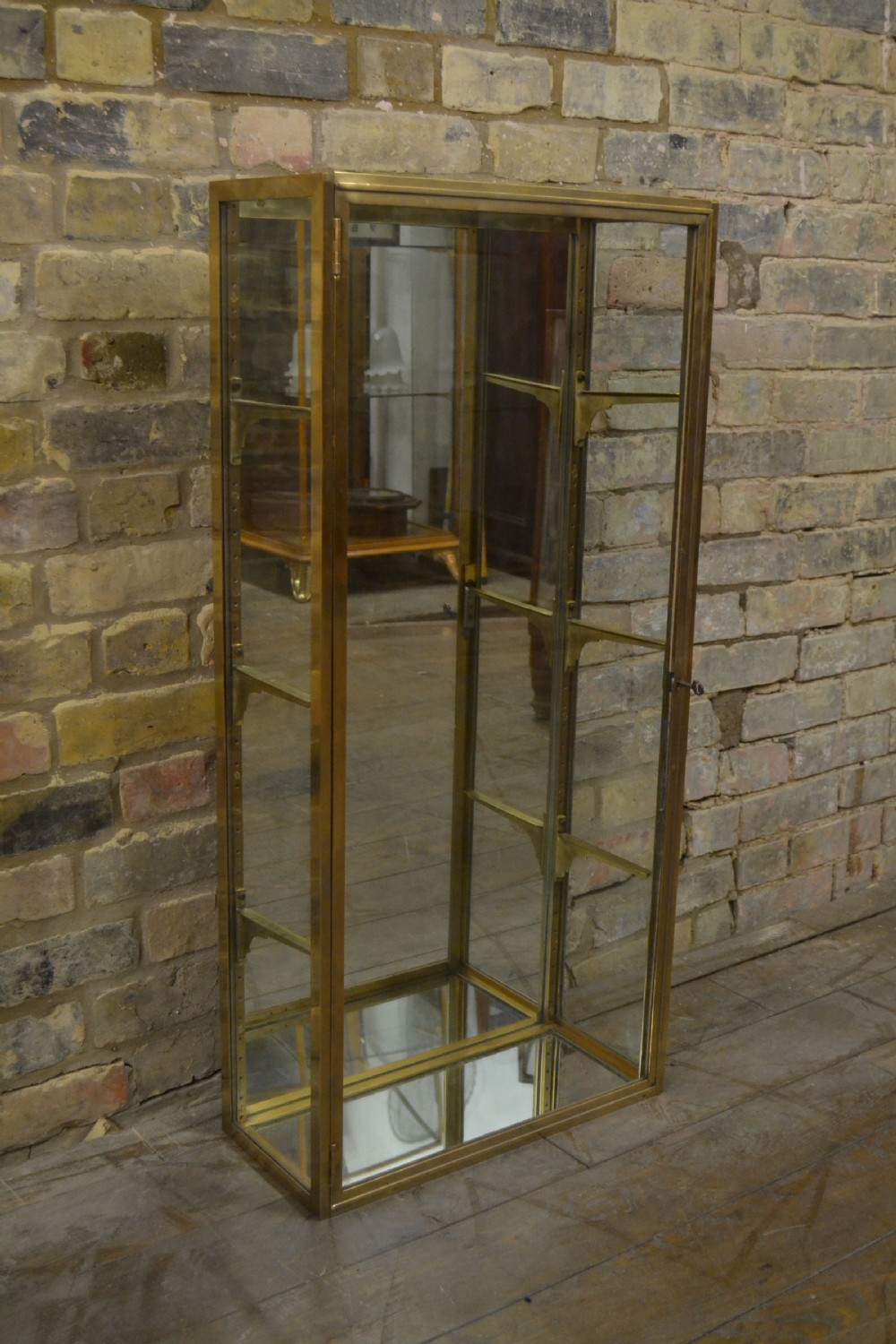1920s Brass Display Cabinet
