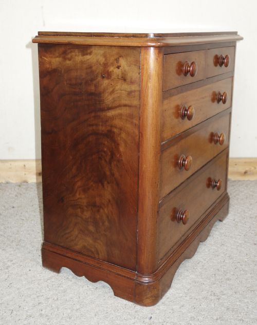 VERY SMALL 19 FT HEIGHT BABY VICTORIAN MAHOGANY CHEST OF DRAWERS - ADDITIONAL PHOTO 5