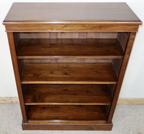 EDWARDIAN WALNUT OPEN BOOKCASE - ADDITIONAL PHOTO 3