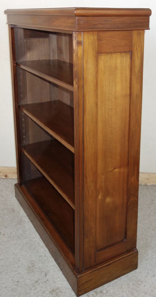 EDWARDIAN WALNUT OPEN BOOKCASE - ADDITIONAL PHOTO 4