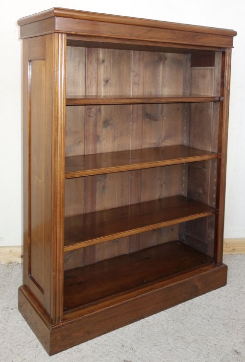 EDWARDIAN WALNUT OPEN BOOKCASE - ADDITIONAL PHOTO 5