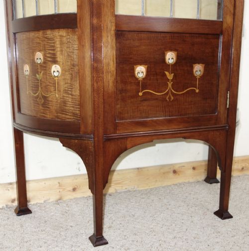 MAHOGANY ART NOUVEAU DISPLAY CABINET - ADDITIONAL PHOTO 2