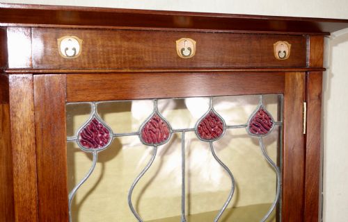 MAHOGANY ART NOUVEAU DISPLAY CABINET - ADDITIONAL PHOTO 6