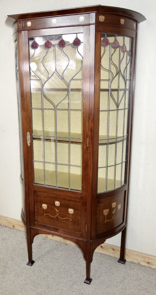 MAHOGANY ART NOUVEAU DISPLAY CABINET - ADDITIONAL PHOTO 7