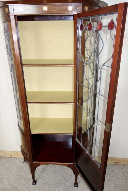 MAHOGANY ART NOUVEAU DISPLAY CABINET - ADDITIONAL PHOTO 8