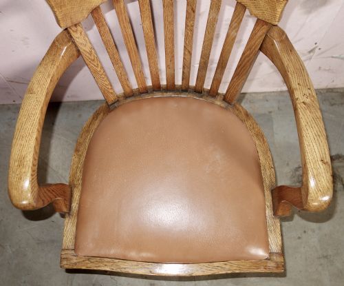SWIVEL OAK SOLID OAK DESK CHAIR - ADDITIONAL PHOTO 2