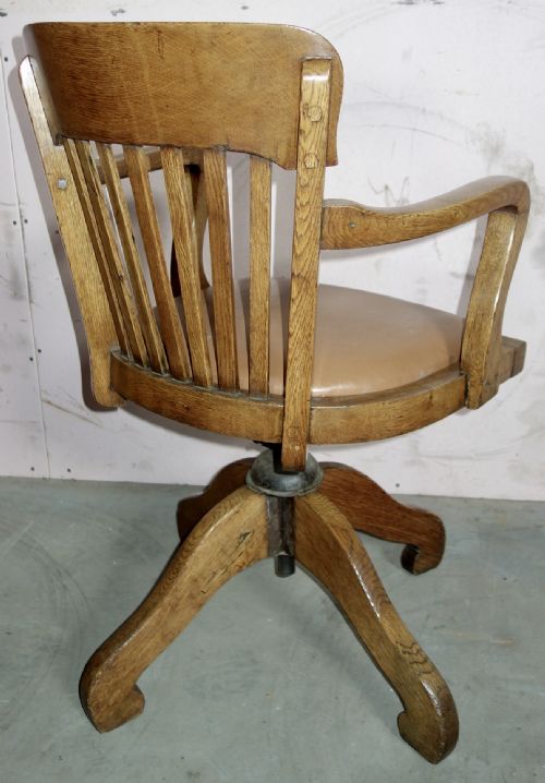SWIVEL OAK SOLID OAK DESK CHAIR - ADDITIONAL PHOTO 4