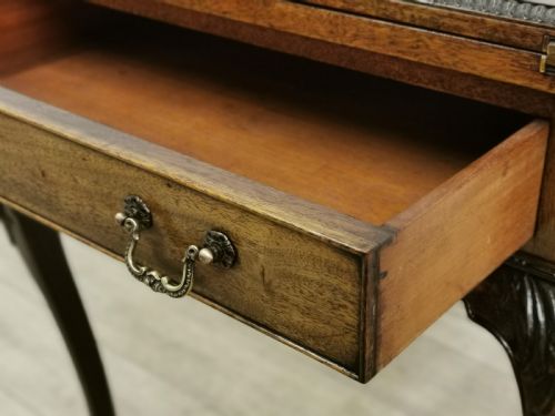 ANTIQUE EDWARDIAN CHIPPENDALE STYLE SOLID MAHOGANY ENVELOPE CARD GAMES TABLE - ADDITIONAL PHOTO 13