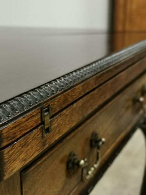 ANTIQUE EDWARDIAN CHIPPENDALE STYLE SOLID MAHOGANY ENVELOPE CARD GAMES TABLE - ADDITIONAL PHOTO 20