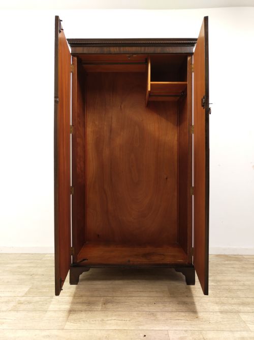 DIMINUTIVE ANTIQUE EDWARDIAN MAHOGANY DOUBLE WARDROBE ARMOIRE COMPACTUM - ADDITIONAL PHOTO 1