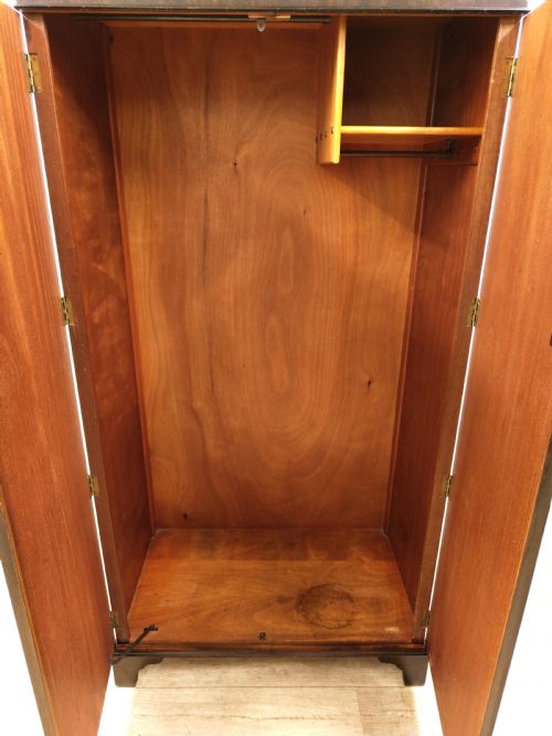 DIMINUTIVE ANTIQUE EDWARDIAN MAHOGANY DOUBLE WARDROBE ARMOIRE COMPACTUM - ADDITIONAL PHOTO 6