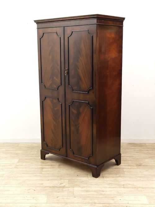 diminutive antique edwardian mahogany double wardrobe armoire compactum - CATEGORY: ANTIQUE CUPBOARDS - DATED EDWARDIAN
