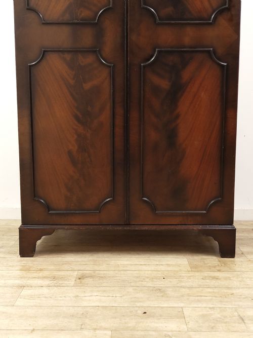 DIMINUTIVE ANTIQUE EDWARDIAN MAHOGANY DOUBLE WARDROBE ARMOIRE COMPACTUM - ADDITIONAL PHOTO 13