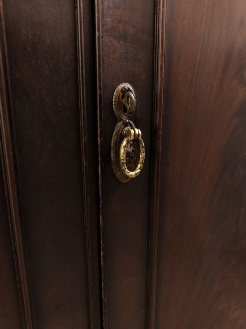 DIMINUTIVE ANTIQUE EDWARDIAN MAHOGANY DOUBLE WARDROBE TALLBOY COMPACTUM - ADDITIONAL PHOTO 12