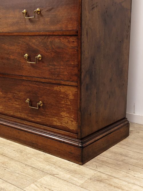 ANTIQUE 19TH C SCHOOL MAHOGANY OAK OPEN BOOKCASE ON CHEST - ADDITIONAL PHOTO 3