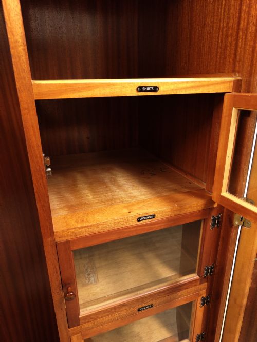 ANTIQUE BURR WALNUT TALLBOY COMPACTUM SINGLE WARDROBE - ADDITIONAL PHOTO 2