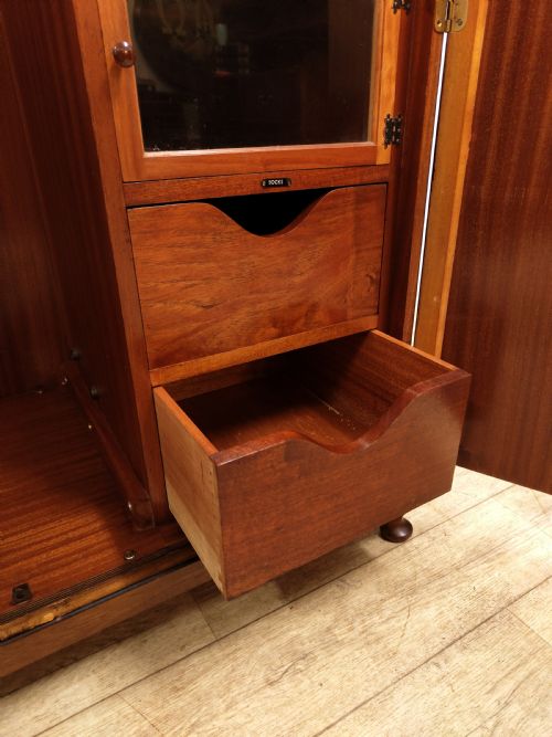ANTIQUE BURR WALNUT TALLBOY COMPACTUM SINGLE WARDROBE - ADDITIONAL PHOTO 5