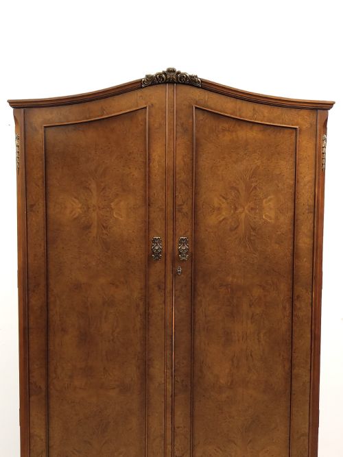 ANTIQUE BURR WALNUT TALLBOY COMPACTUM SINGLE WARDROBE - ADDITIONAL PHOTO 12