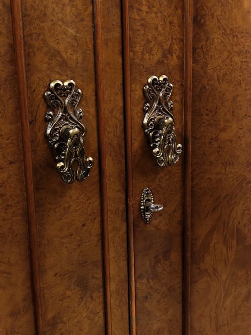 ANTIQUE BURR WALNUT TALLBOY COMPACTUM SINGLE WARDROBE - ADDITIONAL PHOTO 13