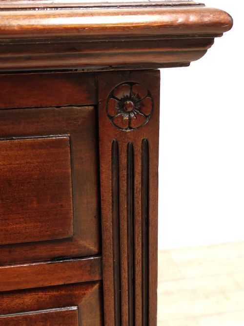 LARGE ANTIQUE EDWARDIAN SOLID MAHOGANY LEATHER TOP PEDESTAL OFFICE WORK DESK - ADDITIONAL PHOTO 3