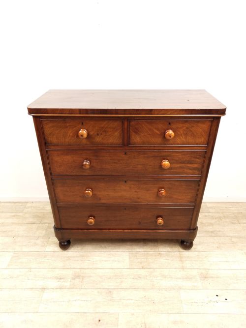 ANTIQUE VICTORIAN MAHOGANY CHEST OF DRAWERS - ADDITIONAL PHOTO 3