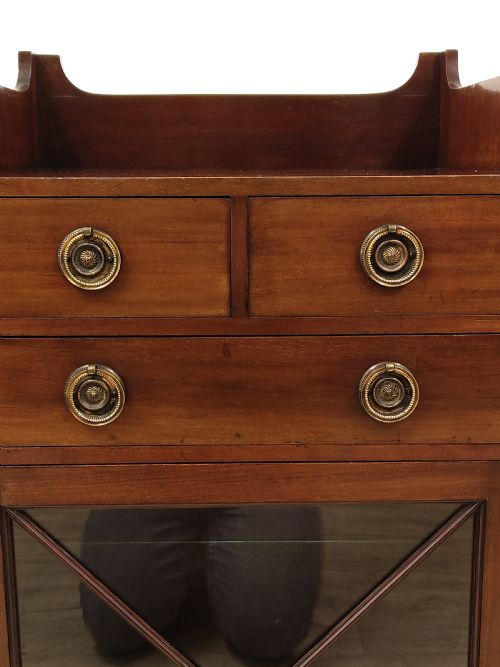 SUPERB QUALITY ANTIQUE EDWARDIAN GLAZED SIDEBOARD CABINET - ADDITIONAL PHOTO 9