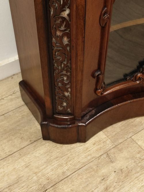 ANTIQUE VICTORIAN PLUSH MARBLE TOP ROSEWOOD CHIFFONIER SIDEBOARD - ADDITIONAL PHOTO 3