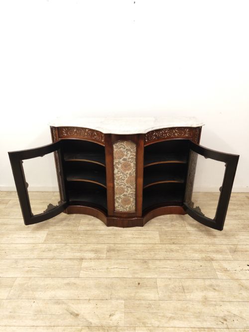 ANTIQUE VICTORIAN PLUSH MARBLE TOP ROSEWOOD CHIFFONIER SIDEBOARD - ADDITIONAL PHOTO 10