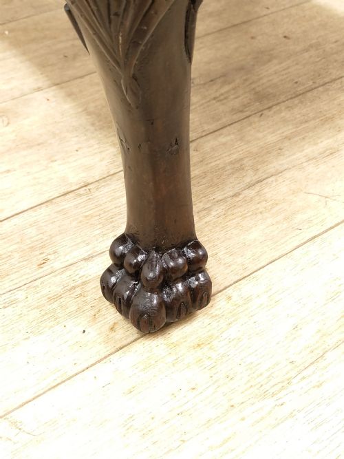 ANTIQUE 18TH CENTURY GEORGIAN FIRESIDE WING ARMCHAIR ON HAIRY PAW FEET - ADDITIONAL PHOTO 3