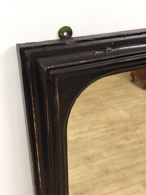 ORIGINAL LARGE ANTIQUE 19TH CENTURY EBONISED OVER MANTLE MIRROR - ADDITIONAL PHOTO 2