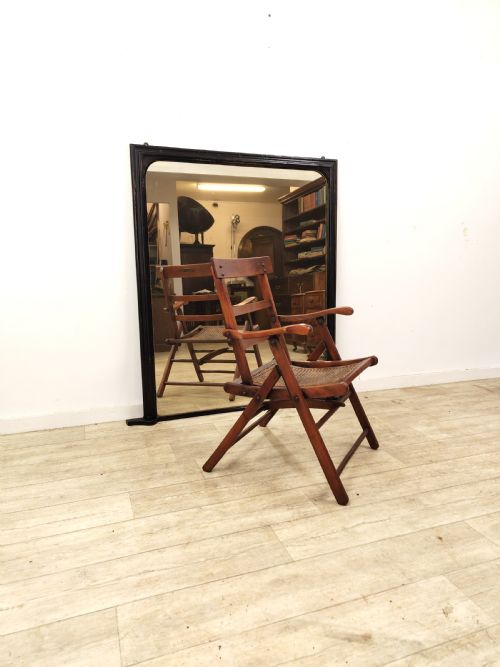 ORIGINAL LARGE ANTIQUE 19TH CENTURY EBONISED OVER MANTLE MIRROR - ADDITIONAL PHOTO 6