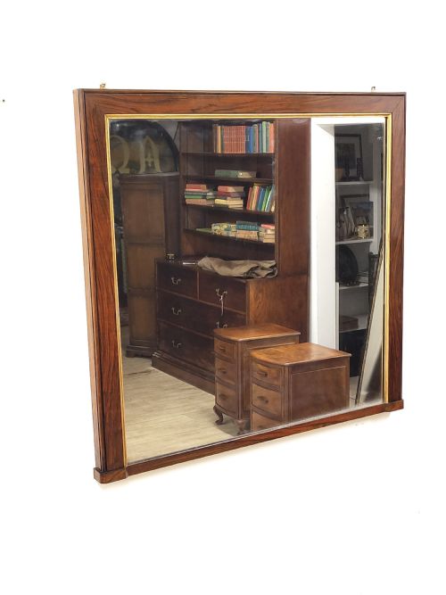 LARGE ORIGINAL ANTIQUE EARLY 19TH CENTURY SOLID ROSEWOOD GILDED MIRROR - ADDITIONAL PHOTO 2