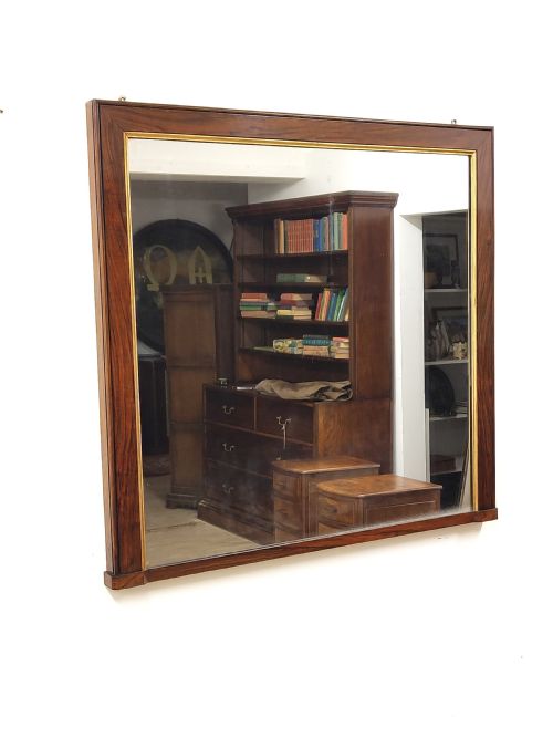 LARGE ORIGINAL ANTIQUE EARLY 19TH CENTURY SOLID ROSEWOOD GILDED MIRROR - ADDITIONAL PHOTO 6