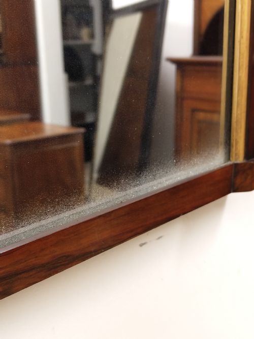 LARGE ORIGINAL ANTIQUE EARLY 19TH CENTURY SOLID ROSEWOOD GILDED MIRROR - ADDITIONAL PHOTO 7