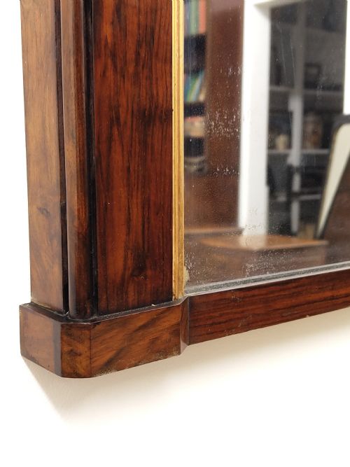 LARGE ORIGINAL ANTIQUE EARLY 19TH CENTURY SOLID ROSEWOOD GILDED MIRROR - ADDITIONAL PHOTO 9