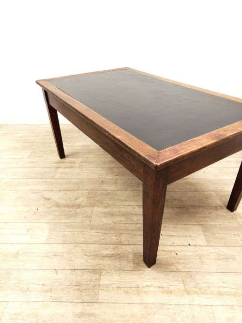 ANTIQUE SOLID OAK EX GOVERNMENT LEATHER TOP DESK - ADDITIONAL PHOTO 10