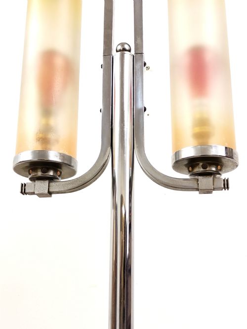 ANTIQUE ORIGINAL ART DECO CHROME FLOOR STANDARD LAMP - ADDITIONAL PHOTO 3