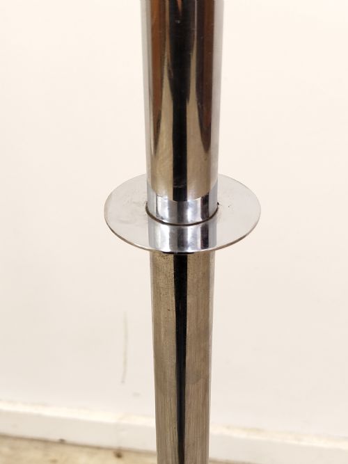 ANTIQUE ORIGINAL ART DECO CHROME FLOOR STANDARD LAMP - ADDITIONAL PHOTO 4